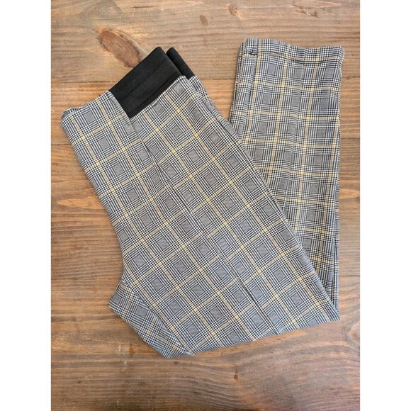 TERRA SKY Plaid Pull-on Stretch Ankle Pants - Picture 1 of 9